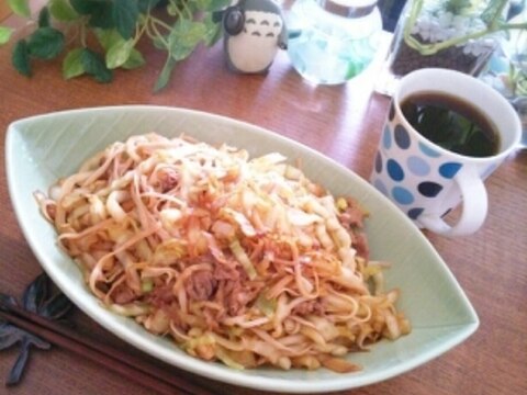 糖質制限★糖質０麺で満腹簡単ダイエット焼きうどん♡